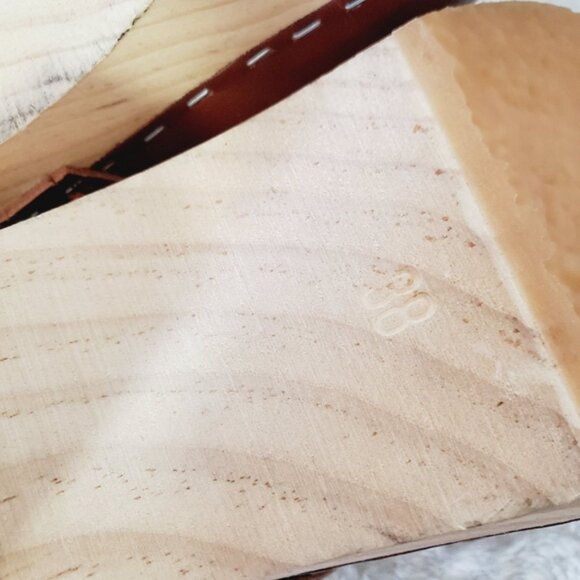 Brown Leather Clogs with Fringe Detail - Picture 16 of 16